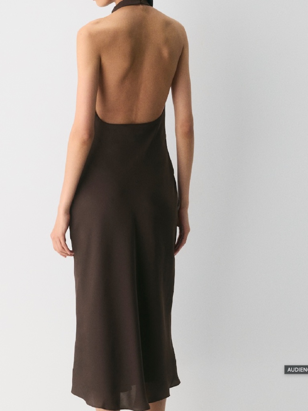Audience Satin Maxi Halter Dress